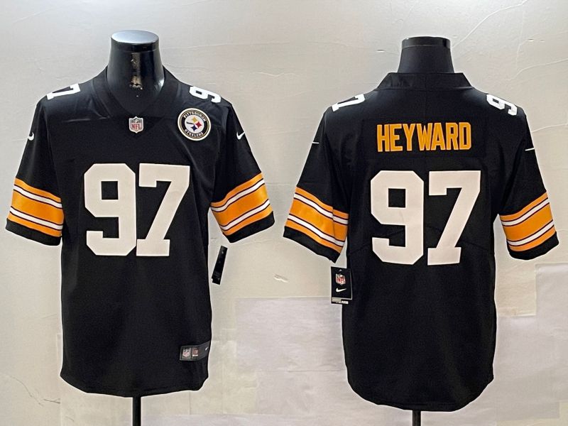 Men Pittsburgh Steelers #97 Heyward Black Second generation 2024 Nike Limited NFL Jersey style 01041